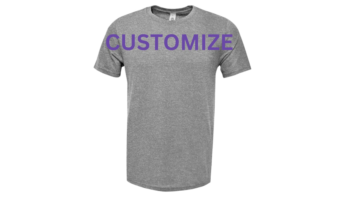 3Ts Custom Gray Cotton Logo Tee