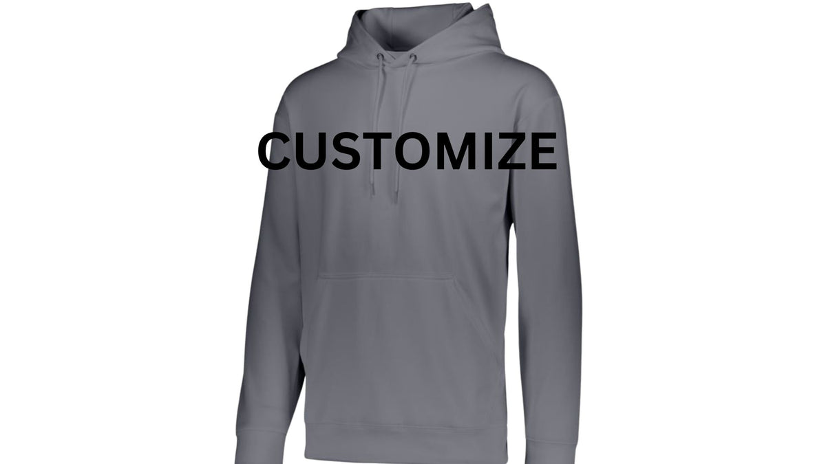 3Ts Custom Gray Wicking Fleece Hoodie Logo