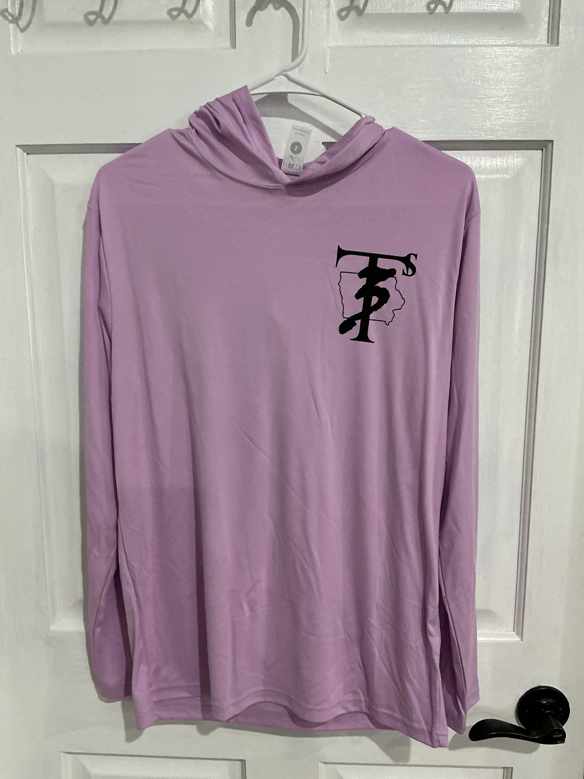 Adult 3T's Iowa Long Sleeve Hooded T-Shirt - Lavender