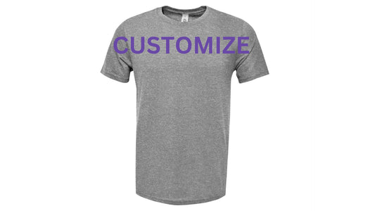 3Ts Custom Gray Cotton Logo Tee