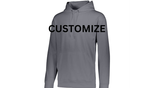 3Ts Custom Gray Wicking Fleece Hoodie Logo