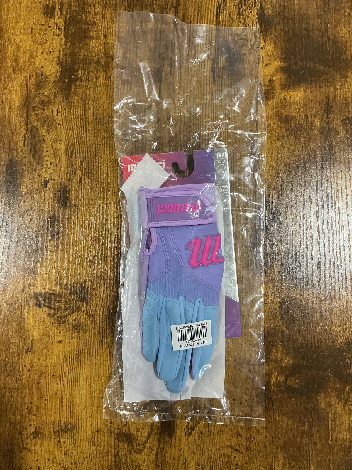 Youth Marucci PWR Fade Batting Gloves - Purple/Columbia