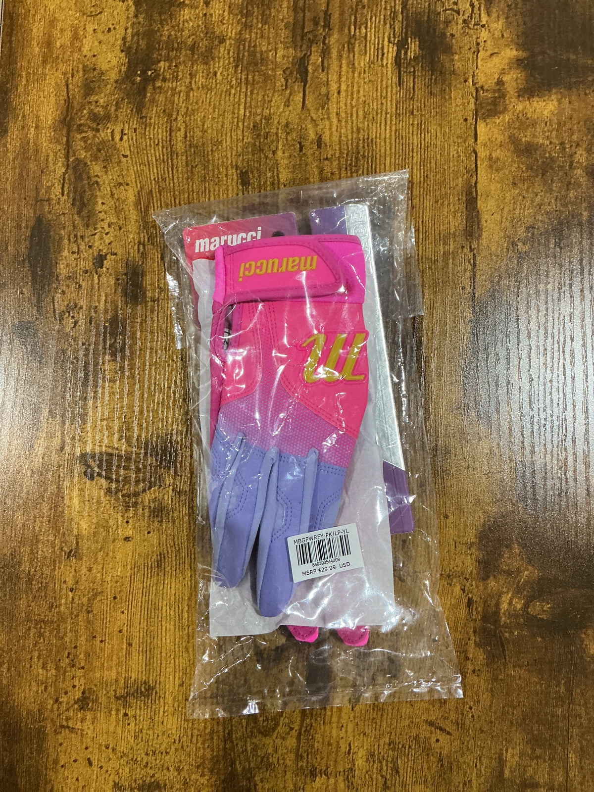 Youth Marucci PWR Fade Batting Gloves - Pink/Purple