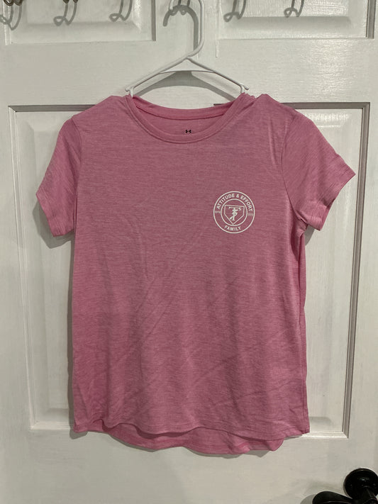Youth UA Pink Circle Logo Short Sleeve T-Shirt
