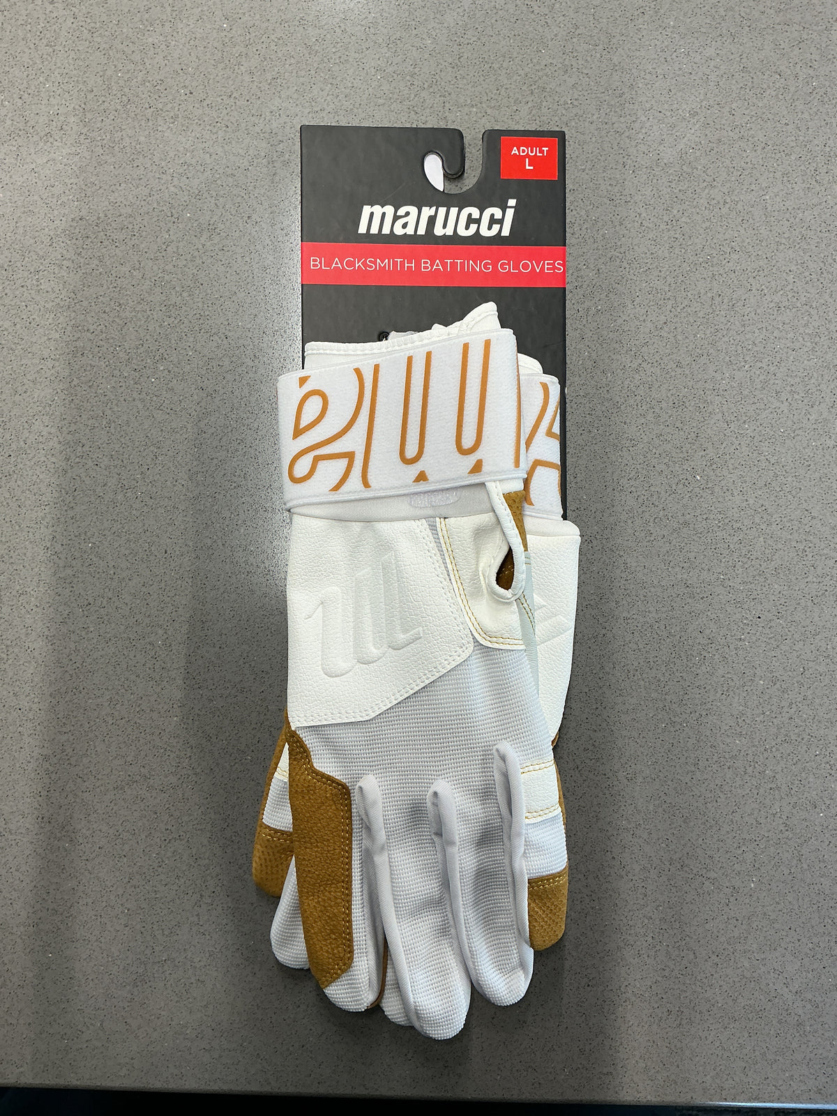 Adult Marucci Blacksmith Batting Gloves - Tan/White